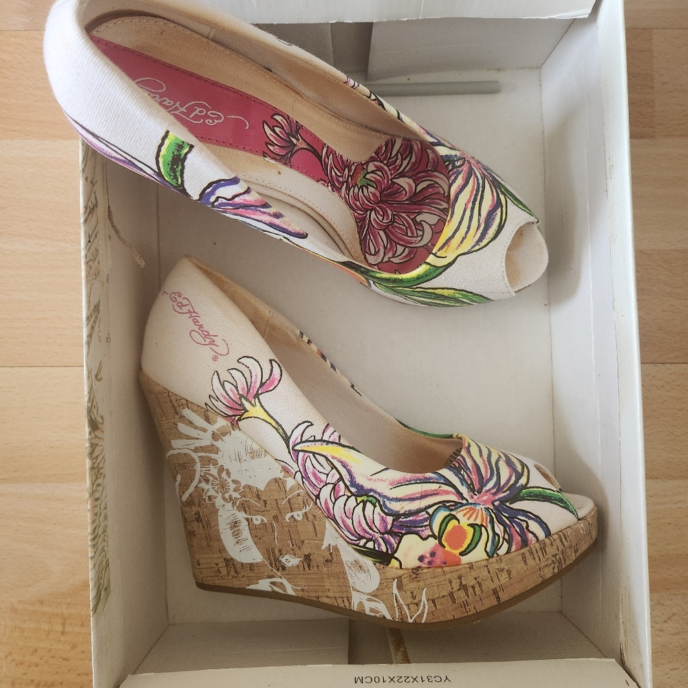 Ed Hardy | Casablanca Wedge Heels Size 7